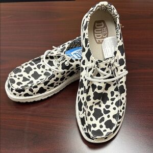 Hey Dude women’s Cow Print Sneakers